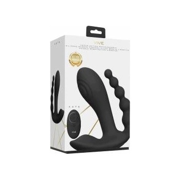 Boss of Toys Kata Pulse Wave Dual Motor Vibrator with Remote Control, Black