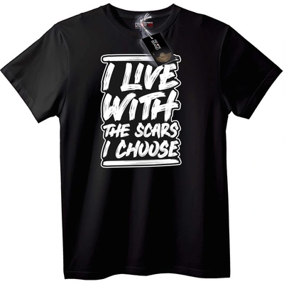 NOONEBRAND Тениска Животът с избраните белези - 2XL, Black