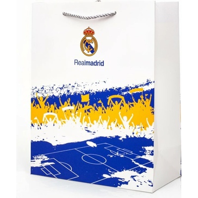 Real Madrid FC Darčeková papierová taška Real Madrid, bielomodrá, 26×32 cm