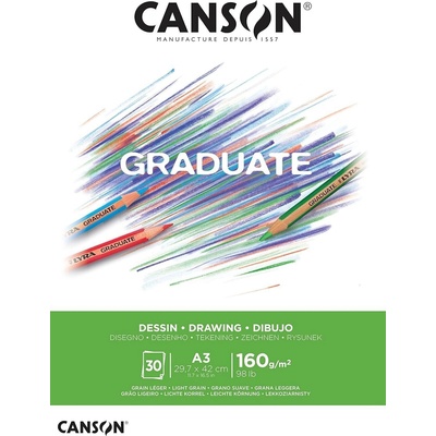 Canson Pad Graduate Drawing White Paper Скицник 30 A3 160 g White (C400110366)