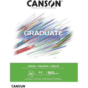 Canson Pad Graduate Drawing White Paper Скицник 30 A3 160 g White (C400110366)