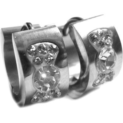 Steel Jewelry náušnice kroužky s mašličkou z chirurgické oceli NS151202