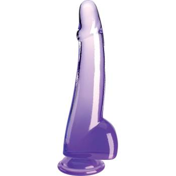 Image 1 of Pipedream King Cock Clear Cock with Balls 10" Purple