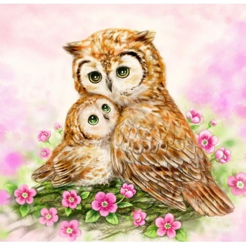 Diamond dotz Майка и бебе сова - диамантен гоблен dd7.004