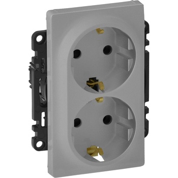 Legrand Двоен контакт немски тип Legrand Valena Life, алуминий (753326L)