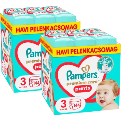 Pampers Premium Care Pants 2 месечни пакети пелени 6-11kg Midi 3 (288бр. )