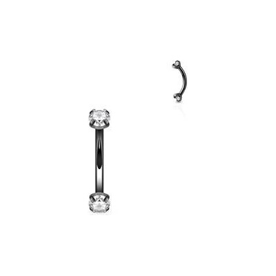 Šperky4U piercing do obočí čirý zirkon OB0002-KC