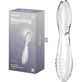 Стъклено дилдо с два различни края, 20см. - Dazzling Crystal 2 Clear (SATISFY559)