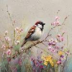 Styler Печатна върху платно картина 32x32 cm Sparrow - Styler (CA-17540)