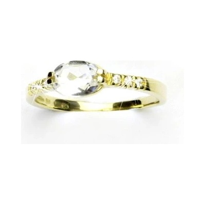 Čištín Zlatý žluté i bílé zlato prstýnek s čirými zirkony čirý zirkon VR 237