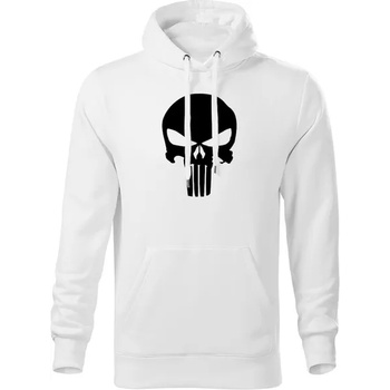 Image 1 of DRAGOWA мъжки суитшърт с качулка Punisher, бял, 320г/м2 (5785)