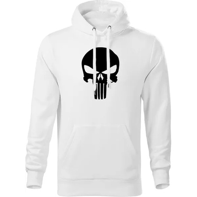 DRAGOWA мъжки суитшърт с качулка Punisher, бял, 320г/м2 (5785)