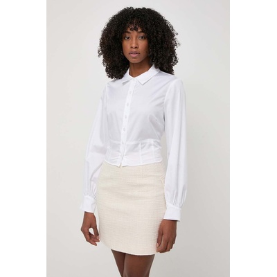 GUESS Риза Guess MONICA дамска в бяло със стандартна кройка с класическа яка W4GH09 WAF10 (W4GH09.WAF10)