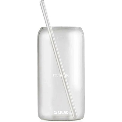Sklenice EQUA Recharge se skleněným brčkem 500 ml