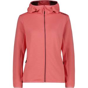 CMP Дамско поларено яке CMP Women's Striped Jacquard Jacket Fix Hood Fleece jacket - Coral - размер 36 (EU) (105-7198-0212)
