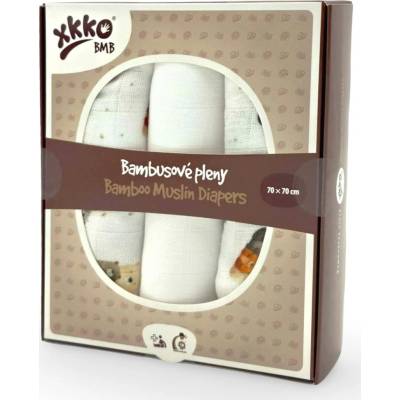 XKKO Bambusové pleny BMB 70x70 Digi Bear Family 3ks
