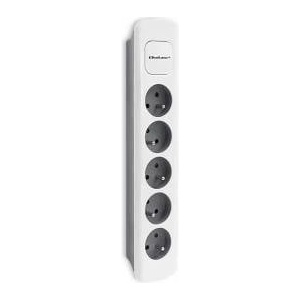Qoltec Power strip | 5 sockets | 1.8 m | White - grey