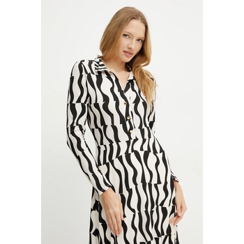 Morgan Рокля Morgan RVAGUE в черно среднодълга разкроена RVAGUE (RVAGUE)