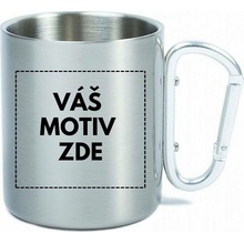 AveTech Nerezový hrnek se stříbrnou karabinou 325 ml