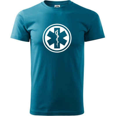 Rescue logo samostatné kulaté klasické pánské triko tmavý tyrkys