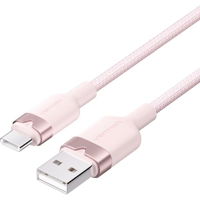 Vention CTNPH USB 2.0 A Male to C Male 3A, 2m, růžový