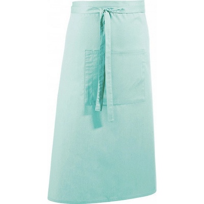 Premier Workwear Keprová dlouhá barmanská zástěra s velkou kapsou modrá blankytná Pantone 344 PW158