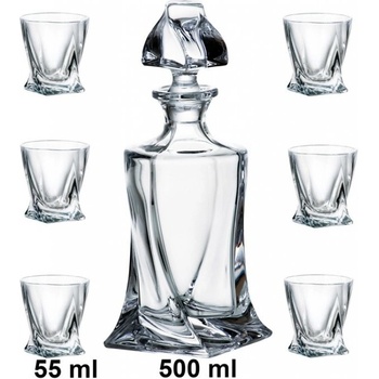 Crystalite Bohemia Quadro likér set 6 1 likérky 55 ml