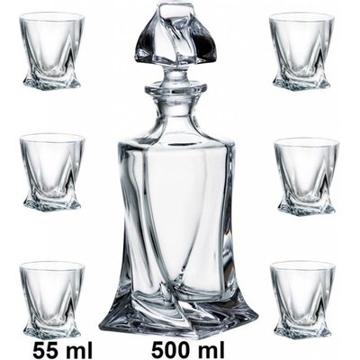 Crystalite Bohemia Quadro likér set 6 1 likérky 55 ml
