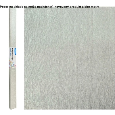 Krepový papier 0,5m x 2m strieborný perleťová farba LU