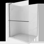 Mexen Kioto+ L душ стена със стойка Walk-in 70 x 200 см, на ивици, четкано оръжие сиво - 800-070-123-66-09 (800-070-123-66-09)