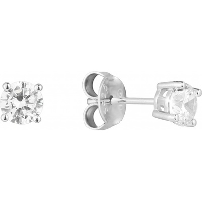 Pavona stříbrné náušnice pecky s kulatým zirkonem 11530.1 crystal