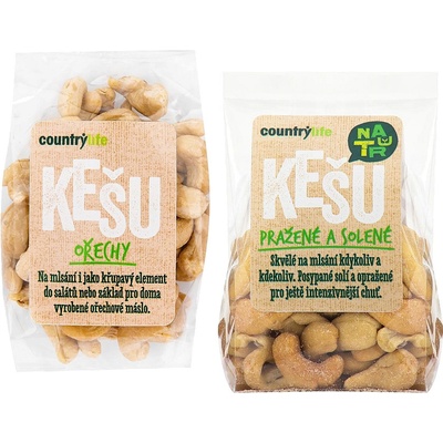 Country Life Kešu orechy Kešu orechy pražené solené 100 g