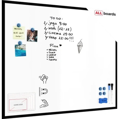ALLboards Magnetická suchostěrná tabule bílá 100 × 80 cm
