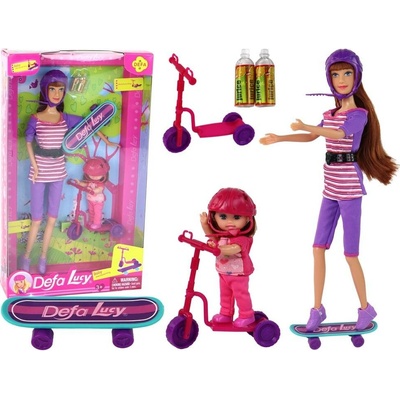 mamido Sada panenek Lucy se skateboardem růžová
