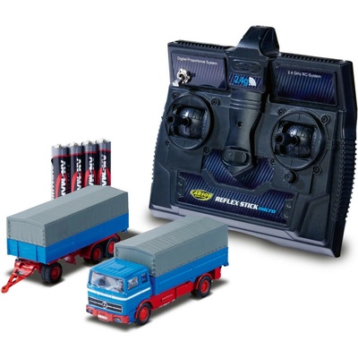 TAMIYA-CARSON RC nákladní vůz MB 1620 s plachtou a přívěsem RTR 1:87 – Zboží Mobilmania