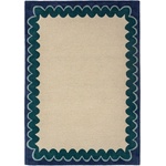 Flair Rugs Ръчно изработен вълнен килим в естествен цвят/тюркоазен 160x230 cm Wiggle Wool - Flair Rugs (503119382732)