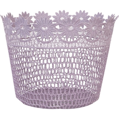 Fialkový háčkovaný košík - Ø 26*20 cm - Clayre & Eef