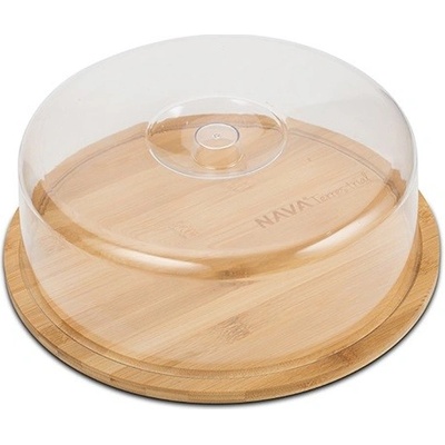 Prkénko na sýr, dort 28 cm s poklopem 25,5 cm, bambus/plast