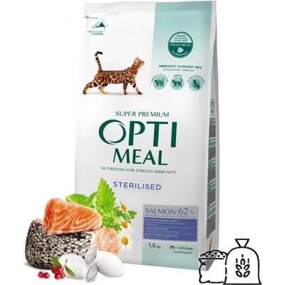 OPTIMEAL Superpremium pre kastrované mačky s lososem 1,5 kg