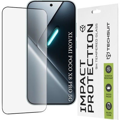 Techsuit Протектор за Xiaomi Poco X8 Pro - 111D Full Cover / Full Glue Glass - Techsuit - Черен