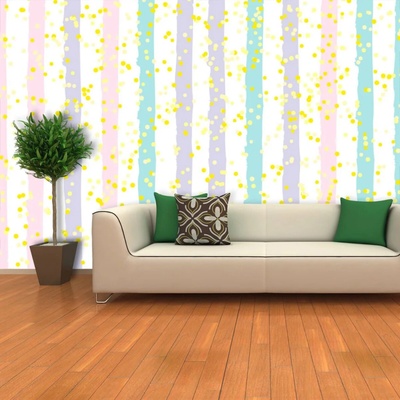 Sablio Tapeta Pruhy a bodky štetcom, rozmery 336x220 cm