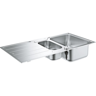 GROHE K500 Мивка от неръждаема стомана с отцедник, двукоритна (31572sd1)