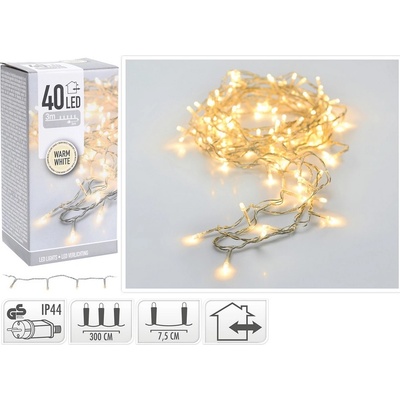 Mat Osvětlení vánoční 3m 40LED teplá BÍ TRA drát