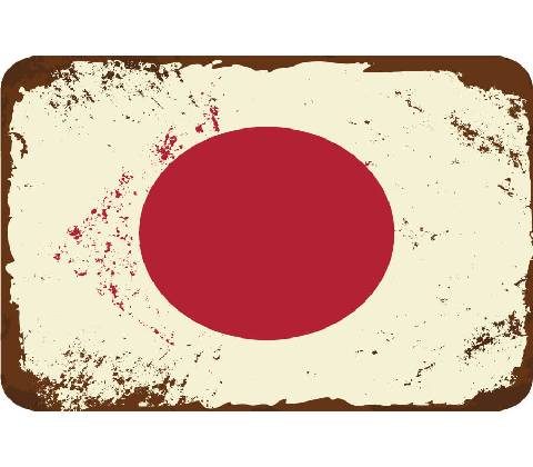 Ceduľa vlajka Japonsko