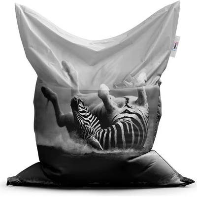 Sablio Sedací vak Váľajúca sa zebra 200x140 cm