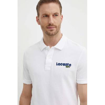 Lacoste Памучна тениска с яка Lacoste в бяло с принт (PH7426)