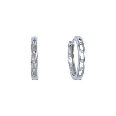 Infinitysilver stříbrné náušnice kruhy se zirkony OE108