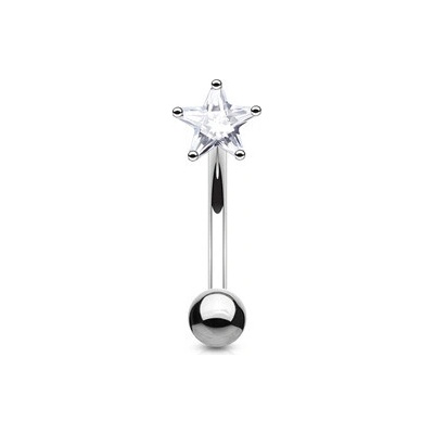 Šperky4U piercing do obočí zirkon čirá OB1004-C
