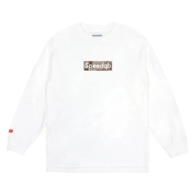 Speedqb Desert camo box logo ls tričko speedqb bílá