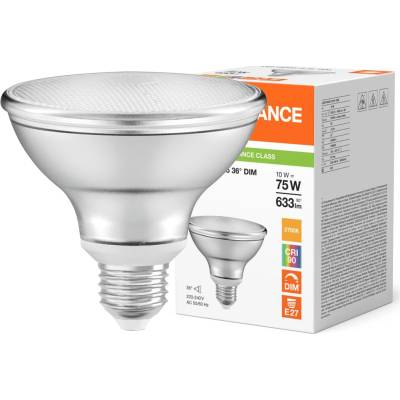 LEDVANCE LED žárovka E27 PAR30 10W = 75W 633lm 2700K Teplá bílá 36° DIM
